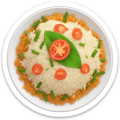 Generate a mouthwatering image of traditional pilaf on a plate sticker