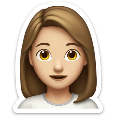 A girl with shoulder-length brown hair and fair skin sticker