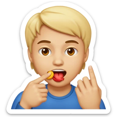 Quiero un emoji que este enamorado y se muerda el dedo  sticker