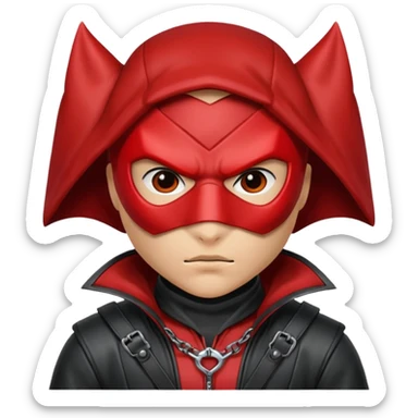 red hood with mask sticker