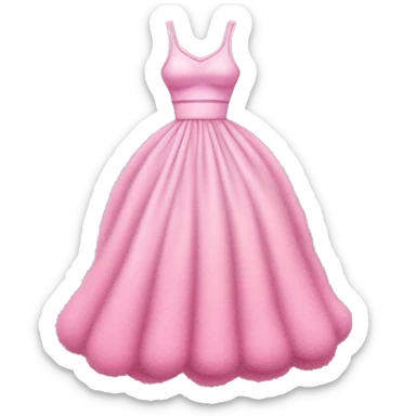 pink fluffy long dress sticker