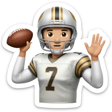 quarterback throwing ball sticker