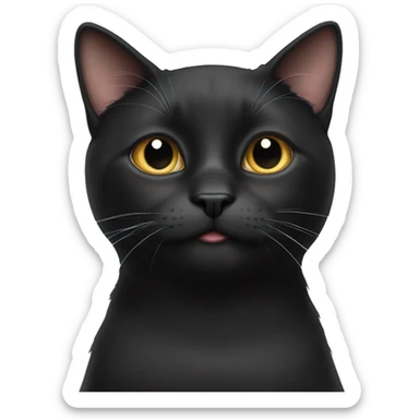 Black cat white chin  sticker