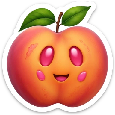 Peach with hand print sticker