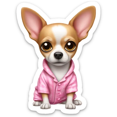 Chihuahua wearing pink pyjamas sticker