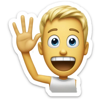 Mad face with a high five emoji sticker