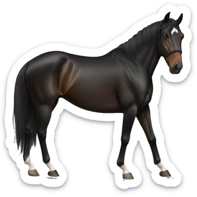 black race horse facing righ sticker