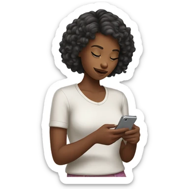 girl texting sms sticker