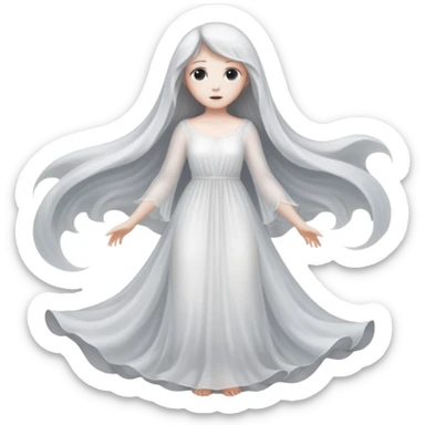 creepy ghost woman sticker