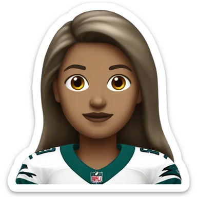  White female brown hair wearing Philadelphia Eagles jersey sticker