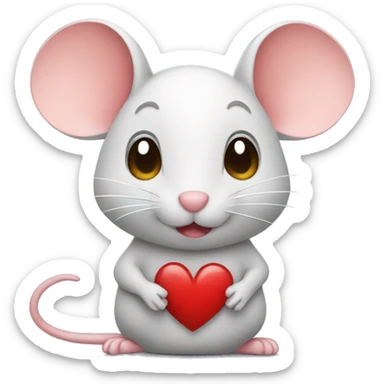 Mouse with Heart sticker