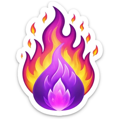 Purple fire emoji. It should evoke the feeling of mysticism sticker