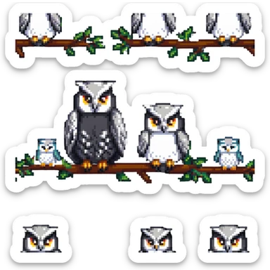 a group of owls collaborating, symbolizing teamwork sticker