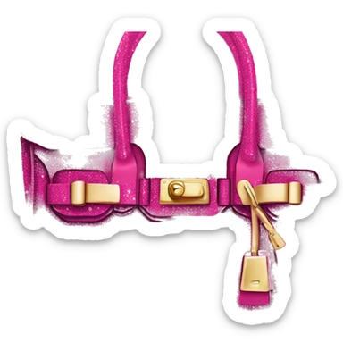 Hot pink glitter sparkly birkin bag sticker