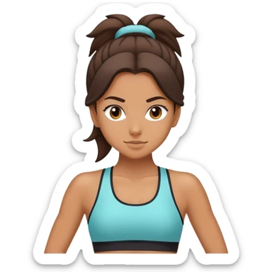 A girl wearing Lulu lemon  sticker