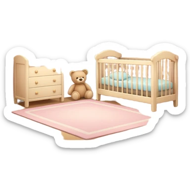 baby room, Cozy baby room with crib and teddy bear sticker