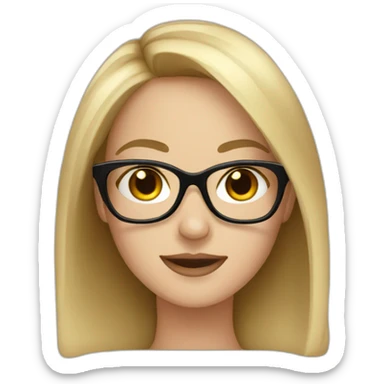 White Girl in black glasses sticker