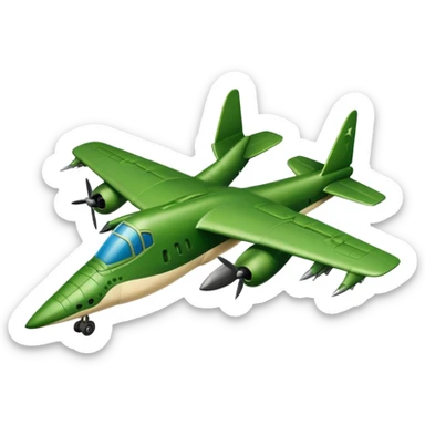 Un cocodrilo en forma de un avion de guerra sticker