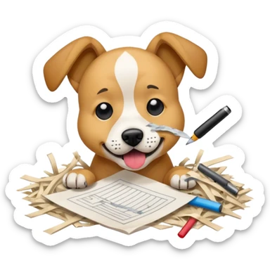Dog eat homework sticker