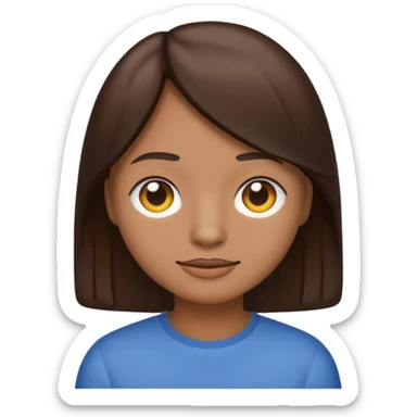 Make an emoji with medium straight dark brown hair sticker