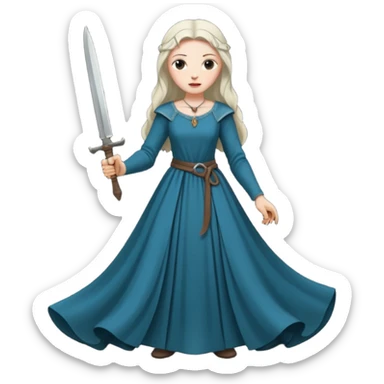 medieval woman holding a knife sticker