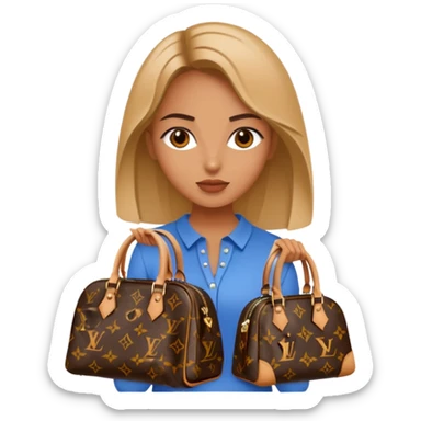 girl with Louis Vuitton bag sticker