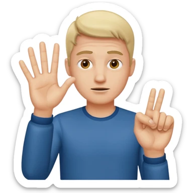 
a man making a negative gesture with his hand sticker