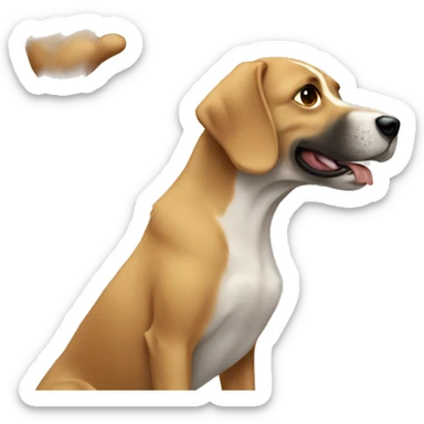 Dog high-fiving a person  sticker