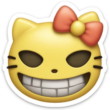 Yellow hello kitty mad sticker