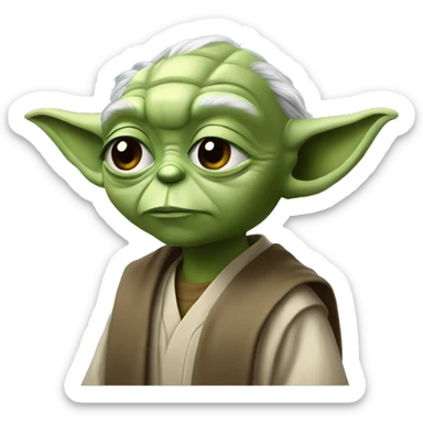yoda x university student sticker
