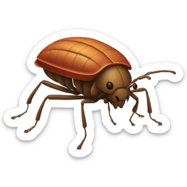 A bed bug with a machinegun sticker