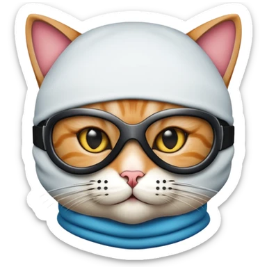 Cat with ski mask  sticker