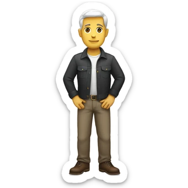 white man standing with hands crossed sticker