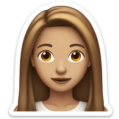 Fair skin tone female that has Brown long hairwith highlights  sticker