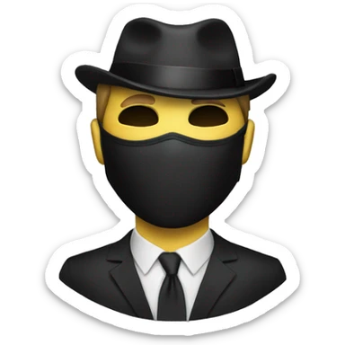 masked man in formal suit sticker
