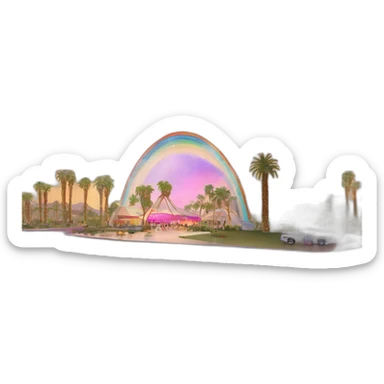 Coachella rainbow building sticker