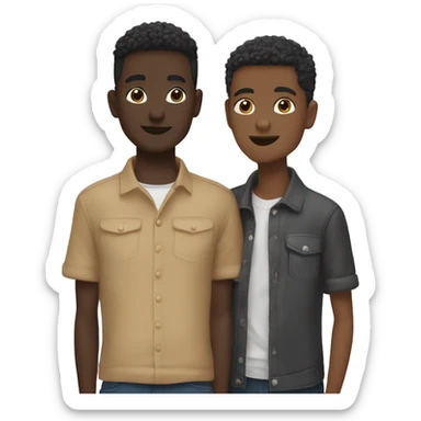 Interracial  gay couple ￼ sticker