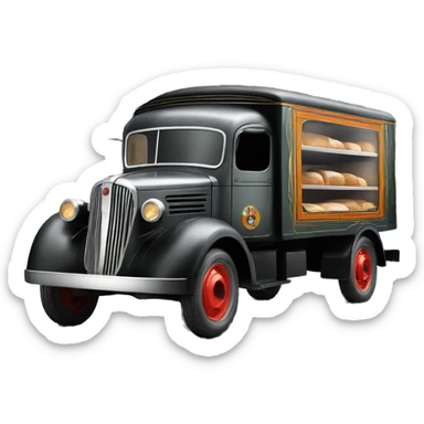 Art Deco Very long 1937 bread truck side view  sticker