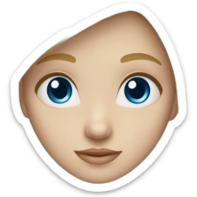 cute blonde girl with blue eyes and a white tail sticker