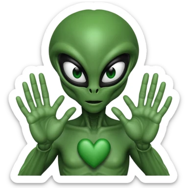 xenomorph from the movie Alien making heart sign with hands sticker