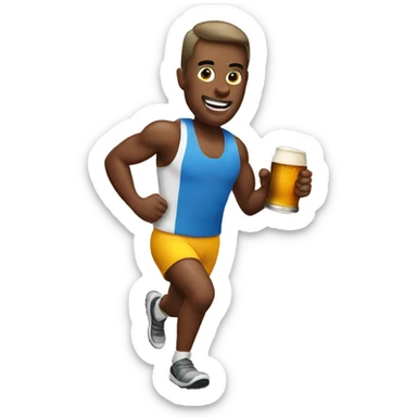 Runner with Beer and Grill sticker