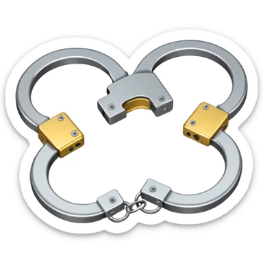 Handcuffs – shiny metal cuffs sticker