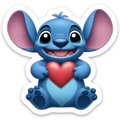Stitch avec coeur Disney sticker