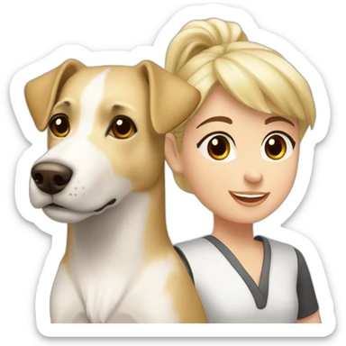 Parson Russell With girl blond sticker