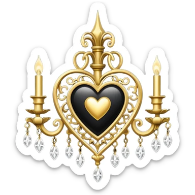 heart with gothic chandelier sticker