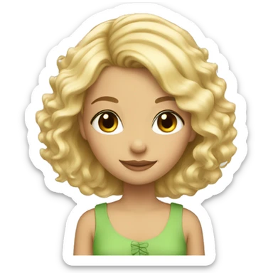 Blonde girl with beautiful hair and the butterfly cut  sticker