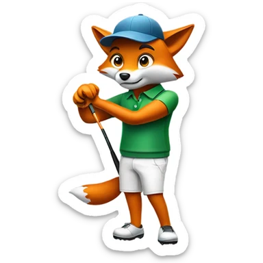 A fox golfing in Florida  sticker