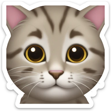 la tête d’un chat avec pleins de coeur sur lui  sticker