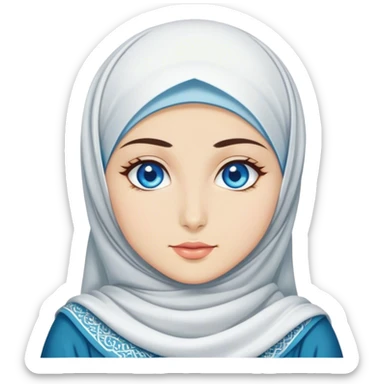 Turkish beautiful finish Konya girl blue eyes with hijab and cultured dress sticker