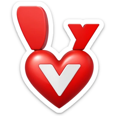 Heart with the letter Y inside  sticker